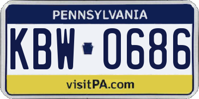 PA license plate KBW0686