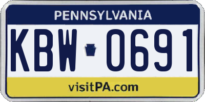 PA license plate KBW0691