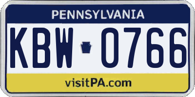 PA license plate KBW0766
