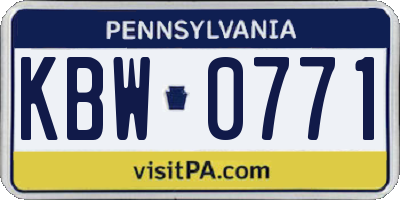 PA license plate KBW0771