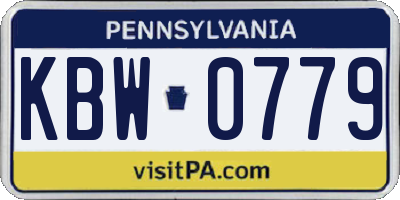 PA license plate KBW0779