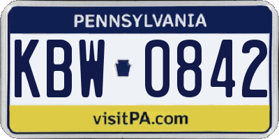 PA license plate KBW0842