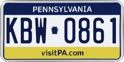 PA license plate KBW0861