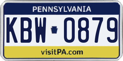 PA license plate KBW0879