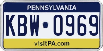 PA license plate KBW0969
