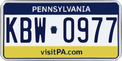 PA license plate KBW0977