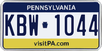 PA license plate KBW1044