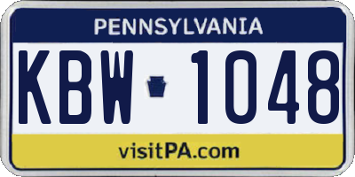 PA license plate KBW1048