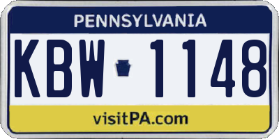 PA license plate KBW1148