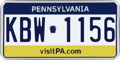 PA license plate KBW1156