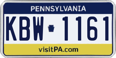 PA license plate KBW1161