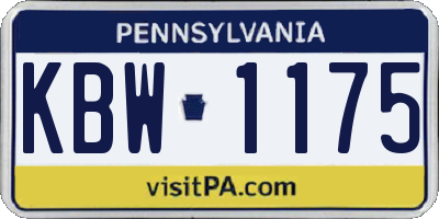 PA license plate KBW1175