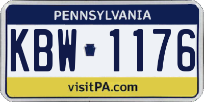 PA license plate KBW1176