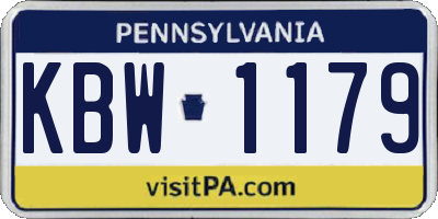 PA license plate KBW1179