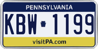 PA license plate KBW1199