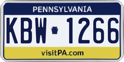 PA license plate KBW1266