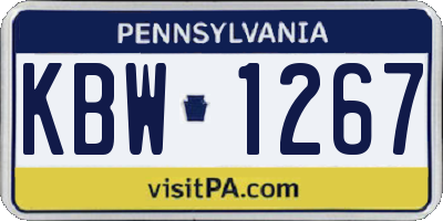 PA license plate KBW1267
