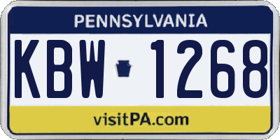 PA license plate KBW1268