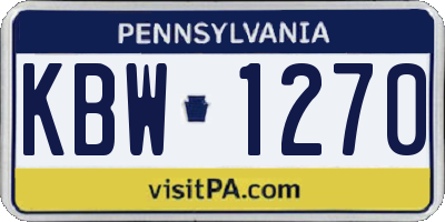 PA license plate KBW1270