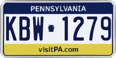 PA license plate KBW1279