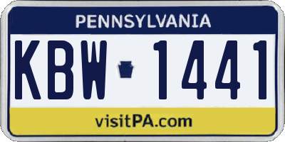 PA license plate KBW1441