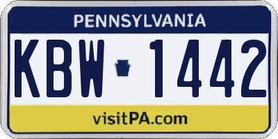 PA license plate KBW1442