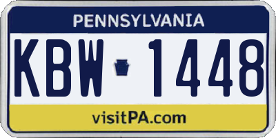 PA license plate KBW1448