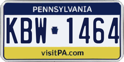 PA license plate KBW1464