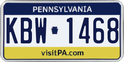 PA license plate KBW1468