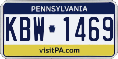 PA license plate KBW1469