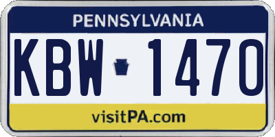 PA license plate KBW1470