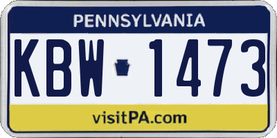 PA license plate KBW1473