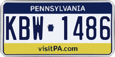 PA license plate KBW1486