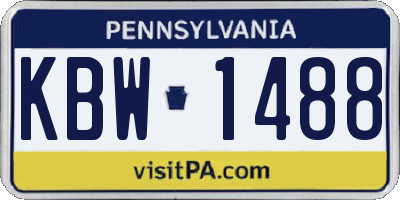 PA license plate KBW1488