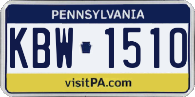 PA license plate KBW1510