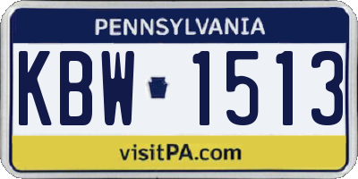 PA license plate KBW1513