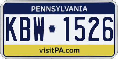 PA license plate KBW1526