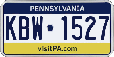 PA license plate KBW1527
