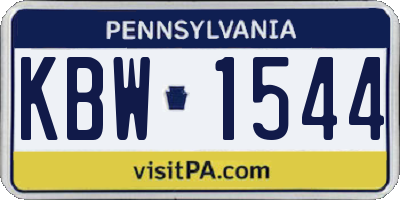 PA license plate KBW1544
