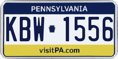 PA license plate KBW1556