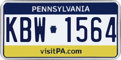 PA license plate KBW1564