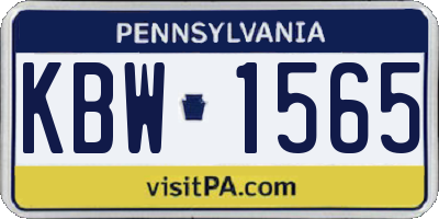 PA license plate KBW1565