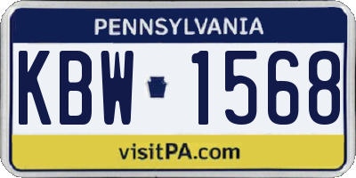 PA license plate KBW1568
