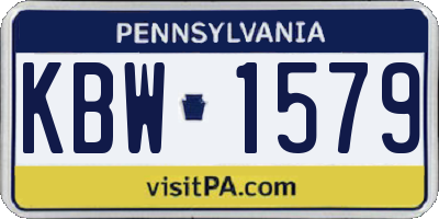 PA license plate KBW1579