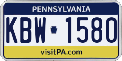 PA license plate KBW1580