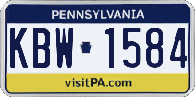 PA license plate KBW1584