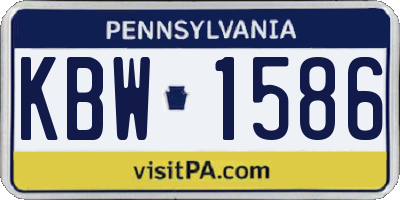 PA license plate KBW1586
