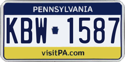 PA license plate KBW1587