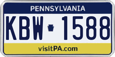 PA license plate KBW1588
