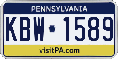 PA license plate KBW1589